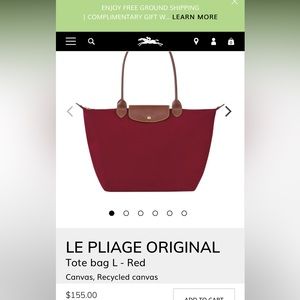 Red large tote with leather, never used